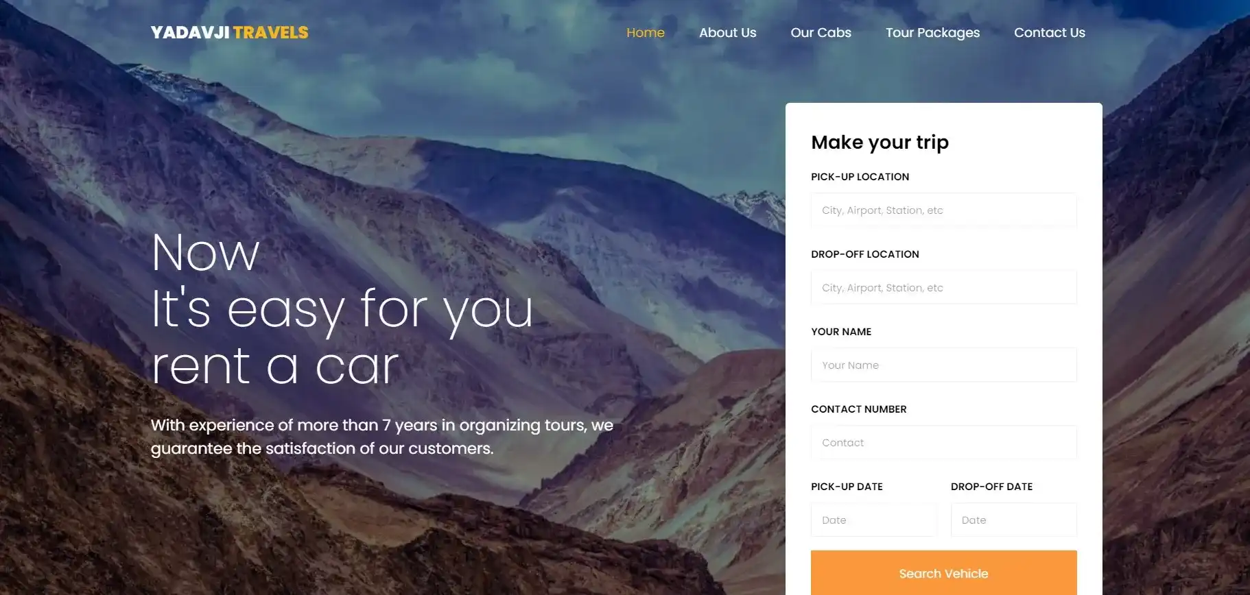 yadav ji travels website developed by yeshwant bhatt freelancer